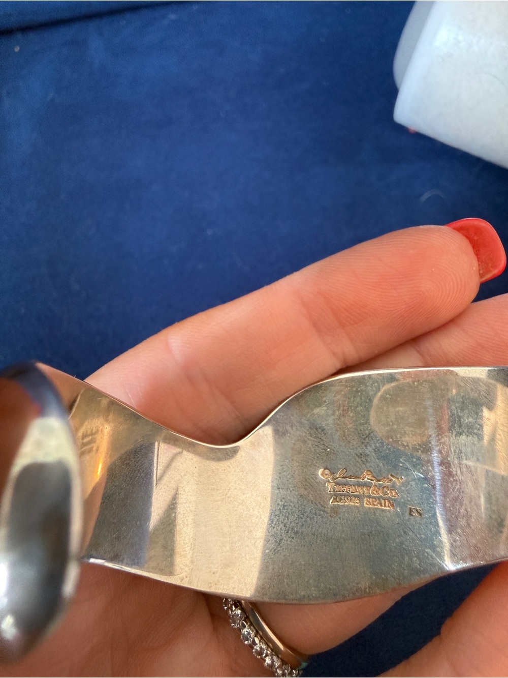 Tiffany & Co. Elsa Peretti Polished Silver Sculptural Cuff Bracelet - Picture 3 of 4